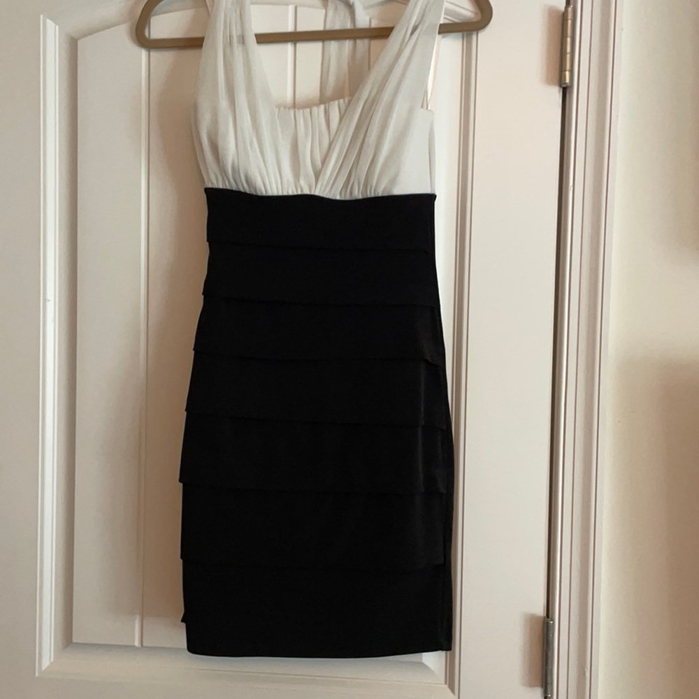 Black and white cocktail dress